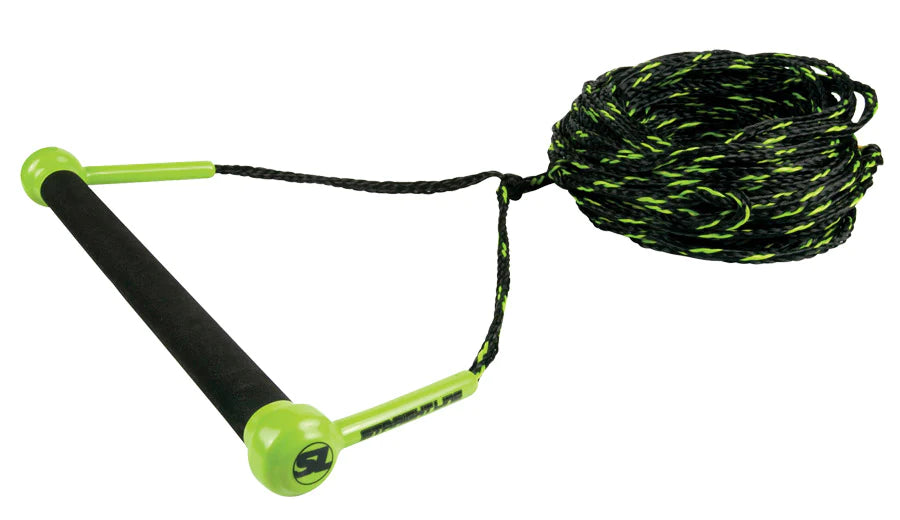 Straight Line Wakeboard Handle w/70ft Main - Black/Green